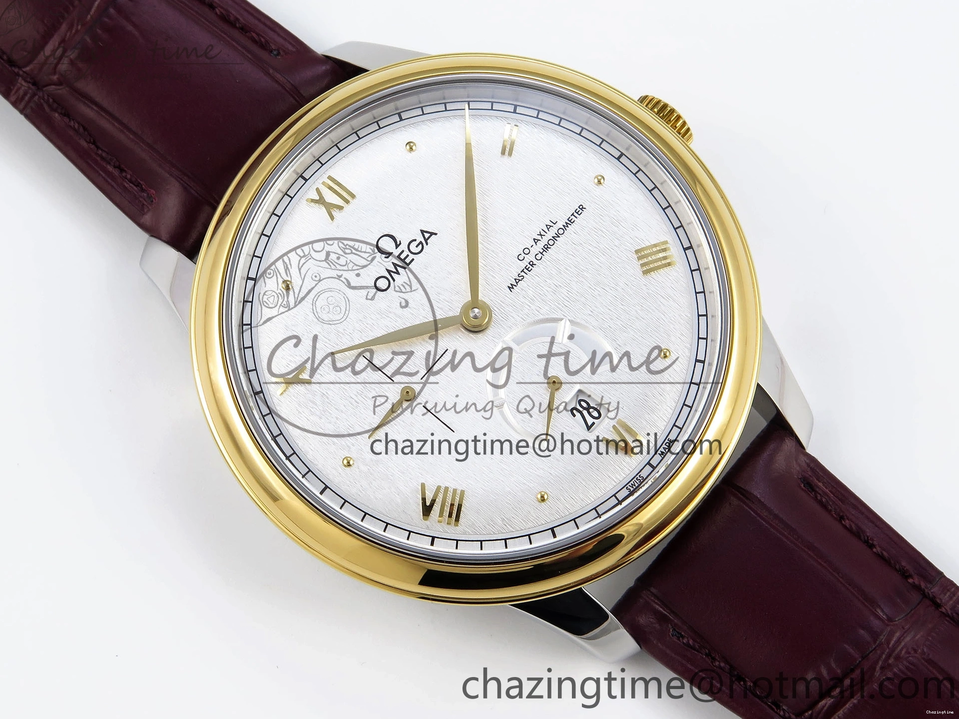 0415 De Ville Power Reserve YG MKF 1:1 Best Edition White Dial on Brown Leather Strap A WrinkleFree 7755